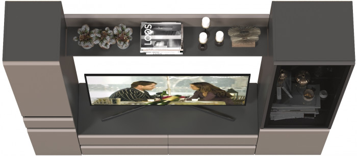 Сидней Комплектация № 054, корпус: антрацит/фасады: МДФ веллюто капучино