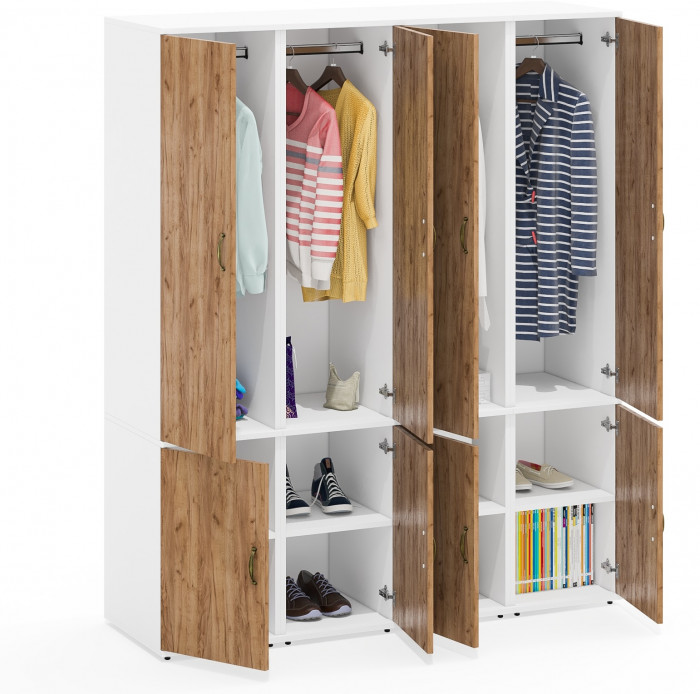 Лидер-8 Пенал МД 23Б 4 шт., белый шагрень/крафт золото