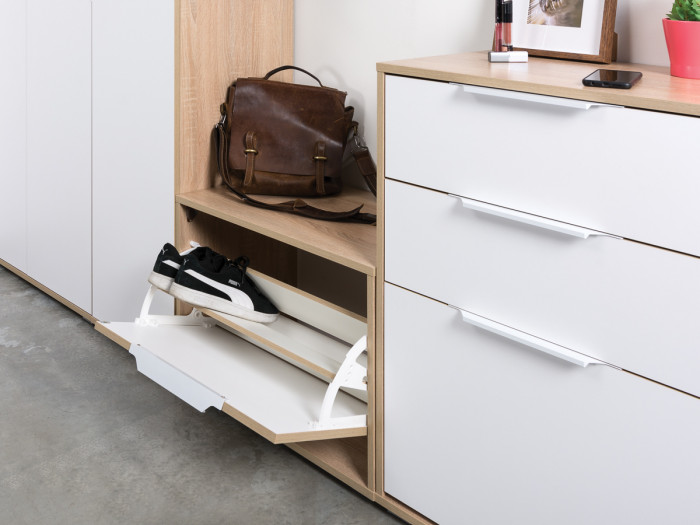 Куба Прихожая 20, цвет дуб сонома/белый премиум, ШхГхВ 170х38,3х210,6 см., универсальная сборка