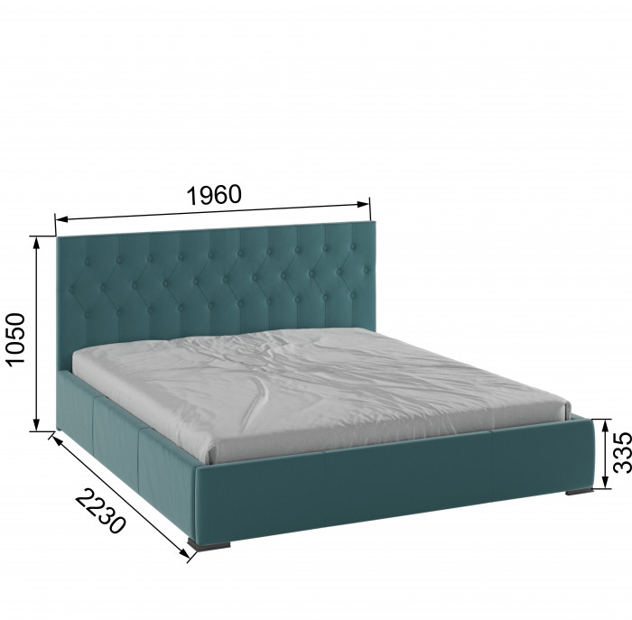Октавия Кровать интерьерная 180 бирюза ромб, ортопед