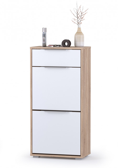 Куба Прихожая 21, цвет дуб сонома/белый премиум, ШхГхВ 153х38,3х210,6 см., универсальная сборка