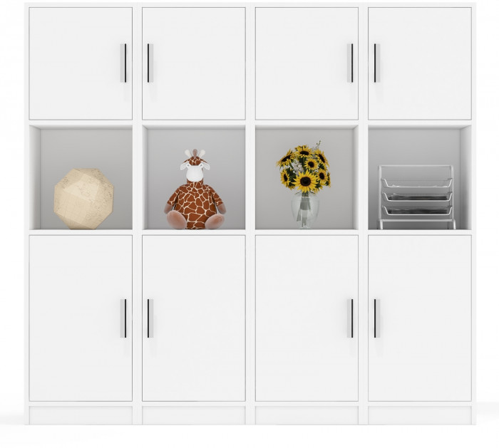 Четыре Пенала С-МД-СК9П к компьютерному столу С-МД-СК9, цвет белый шагрень, ШхГхВ 172х45х160 см., универсальная сборка