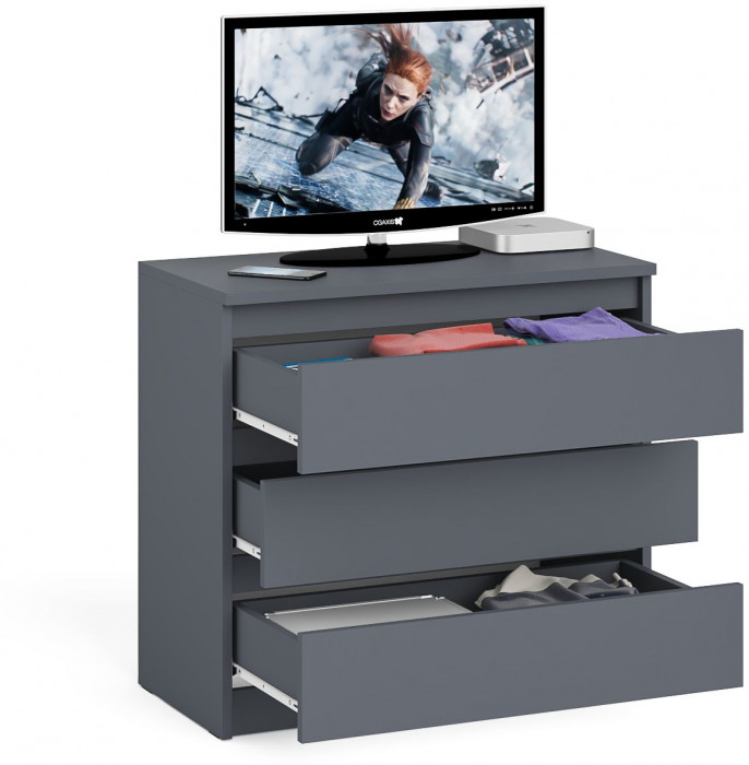 Мори Комод МК800.1, цвет графит, ШхГхВ 80,4х41х73 см.