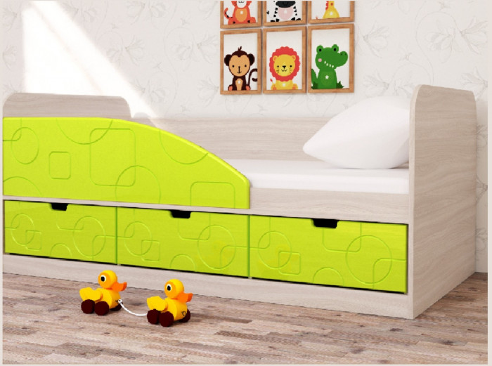 Кровать Бриз-4 80х160 Квадрат (Ясень шимо светлый/Шоколад/Квадрат)