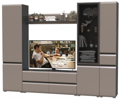 Сидней Комплектация № 055, корпус: антрацит/фасады: МДФ веллюто капучино