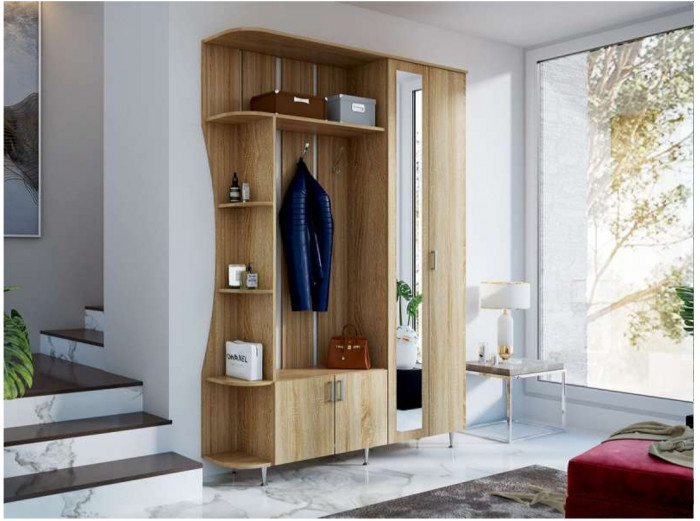 Прихожая Лика № 1 1,5 м (Дуб Юкон / Графит)