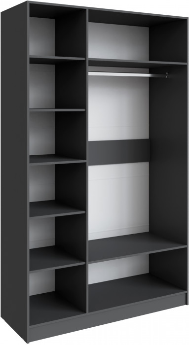 Шкаф Мадрид (1,4) с зеркалом, Графит серый