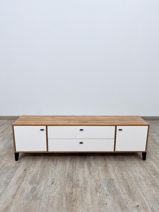 Тумба ТВ Парус-10 дуб крафт золотой/карбон фарфор