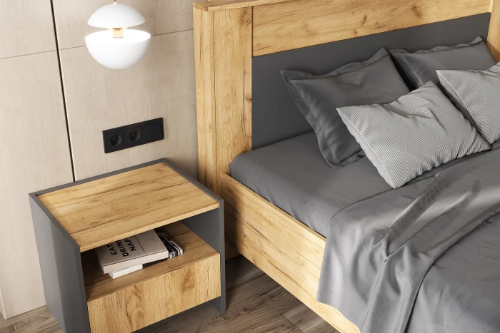 Спальня Остин, композиция 2, Дуб крафт/Графит