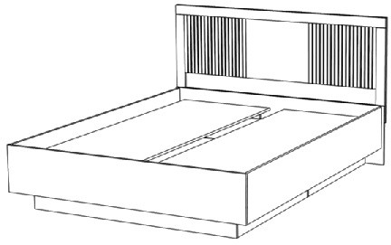 Кровать двуспальная 160х200 "Виола-1" - Персидский жемчуг/Шаде песочный