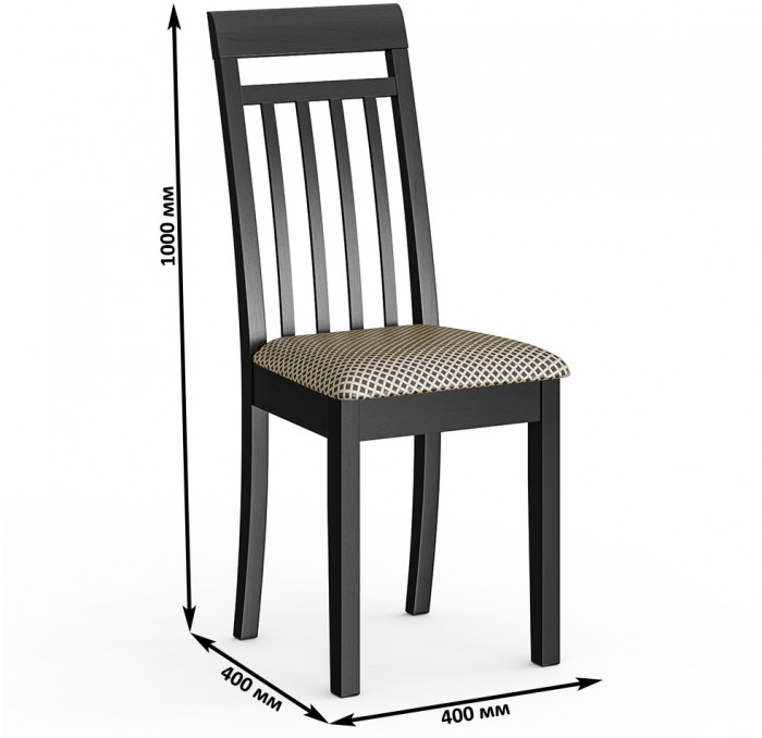 Стул Мебель--24 разборный Гольф-11, цвет венге, обивка ткань руми 812/8, ШхГхВ 40х40х100 см., от пола до верха сиденья 47 см.