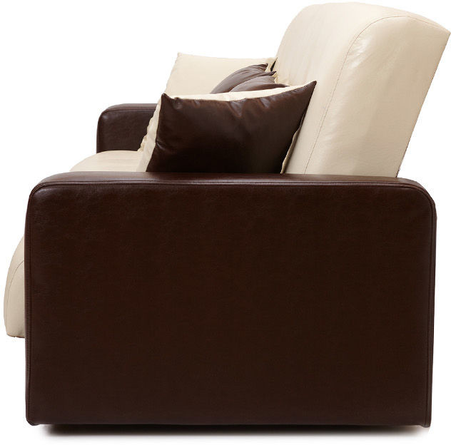 Диван-кровать Аккорд 120х190, книжка, экокожа, цвет коричнево-бежевый