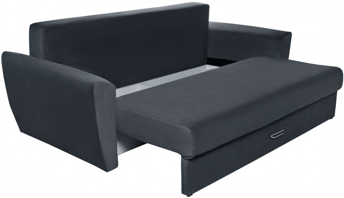 Диван-кровать Амстердам Люкс, 150х195, еврокнижка, независимый пружинный блок, велюр, черный