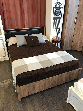 Кровать с ортопедическим основанием (металл) Nature 308 Люкс 140х200, крафт