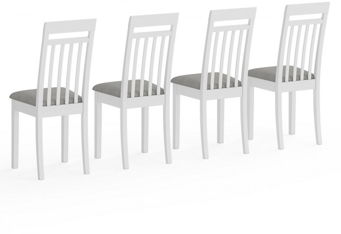 Четыре стула Мебель--24 Гольф-11 разборных, цвет белый, обивка ткань велюр серый 63, ШхГхВ 40х40х100 см., от пола до верха сиденья 47 см.