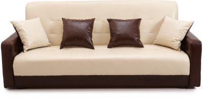 Диван-кровать Аккорд 140х190, книжка, пружинный блок, экокожа, цвет коричнево-бежевый