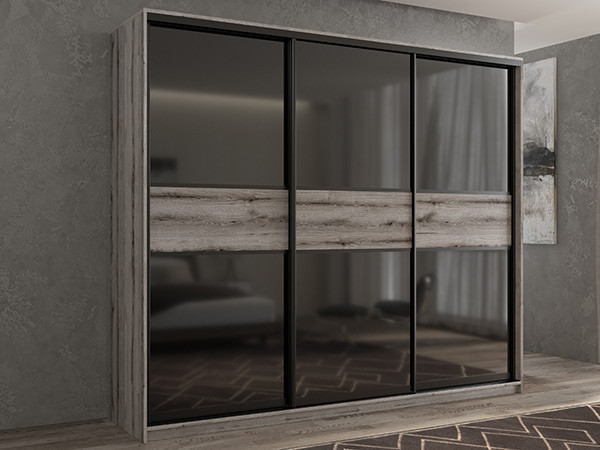 Шкаф-купе Кааппи 12 Эвок Окаменелый 260х60х230 см
