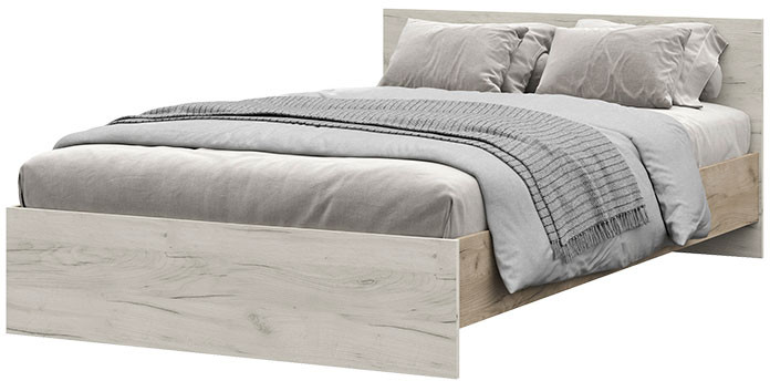 КР 556 Бася ЛДСП кровать 1200 дуб крафт серый/дуб крафт белый