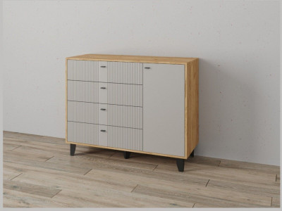 Комод Катрин-13 дуб крафт золотой/сантьяго софт