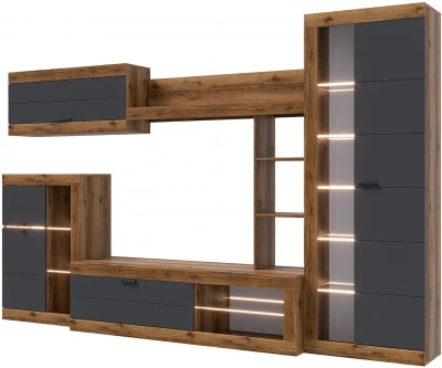 Прага Модульная Гостиная, вариант №4, делано/Графит