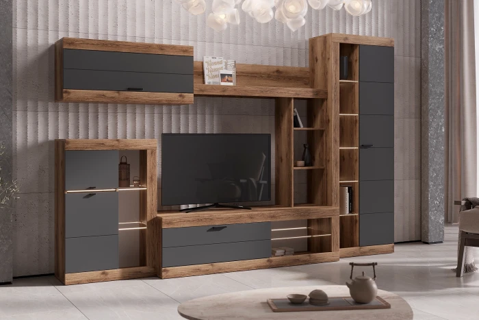 Прага Модульная Гостиная, вариант №4, делано/Графит