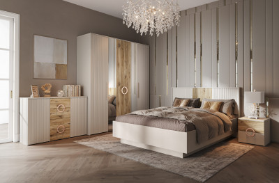 Набор мебели для спальни "Виола" - Персидский жемчуг/Дуб Флагстафф песочный