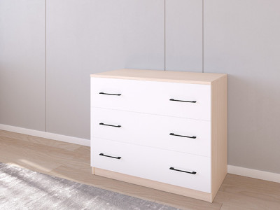 Комод 01/16 90х50х75 Дуб молочный/Белый