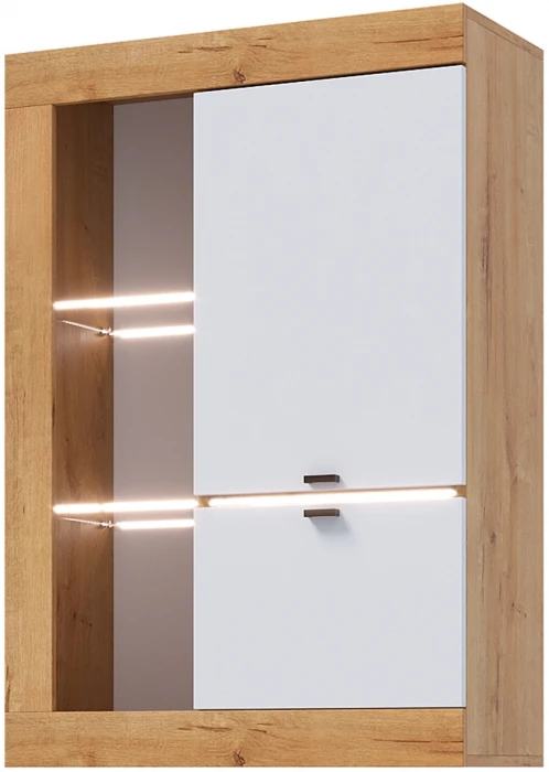 Прага Модульная Гостиная, вариант №5, Дуб Вотан/Белый глянец