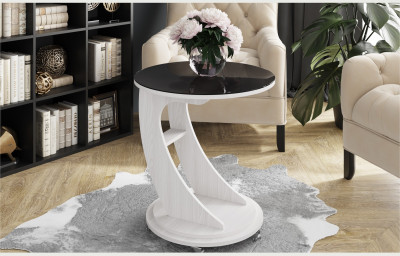 Стол журнальный №9 Стекло Черное