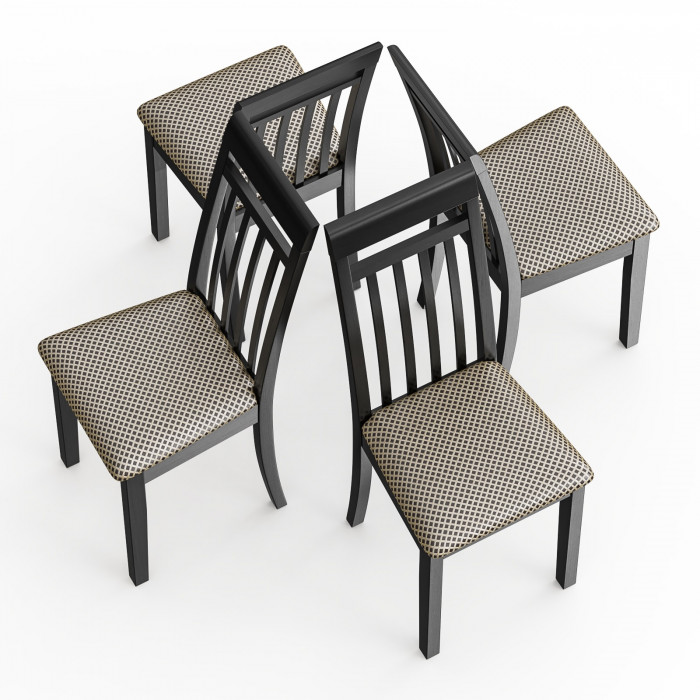 Четыре стула Мебель--24 Гольф-11 разборных, цвет венге, обивка ткань руми 812/8, ШхГхВ 40х40х100 см., от пола до верха сиденья 47 см.