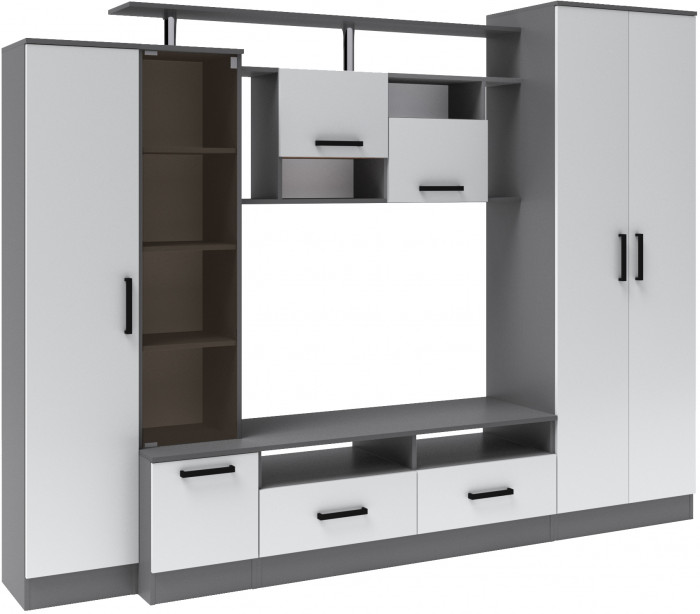 Гостиная Оскар-5, Графит серый/Камень серый