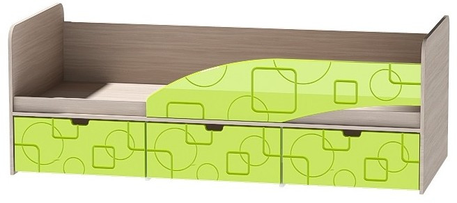 Детская кровать Бриз-3 80х190, квадрат (Ирис/Белый/правый)