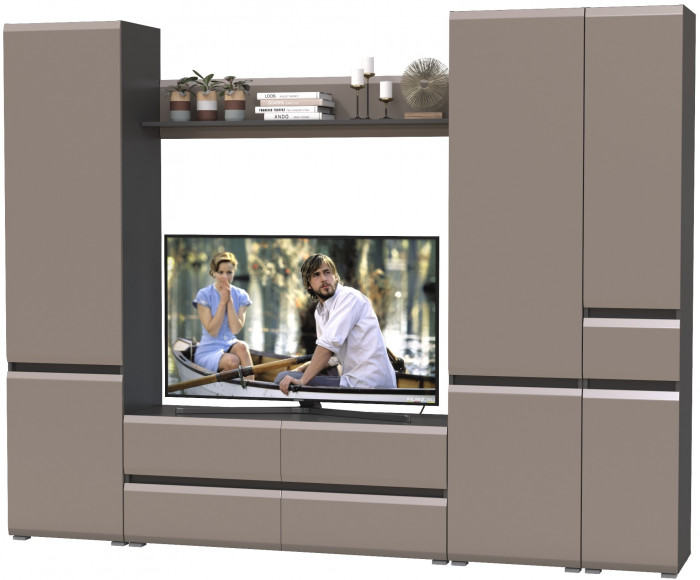 Сидней Комплектация № 057, корпус: антрацит/фасады: МДФ веллюто капучино