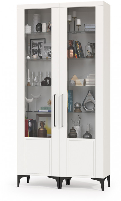 Валенсия Гостиная № 129, ЛДСП белый шагрень/МДФ белый шагрень