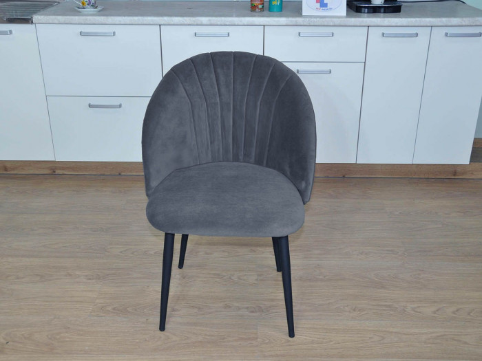 Стул ДЕНИ Д / черный /велюр серый