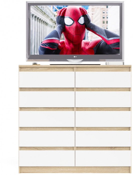 Мори Комод МК1200.10, дуб сонома/белый