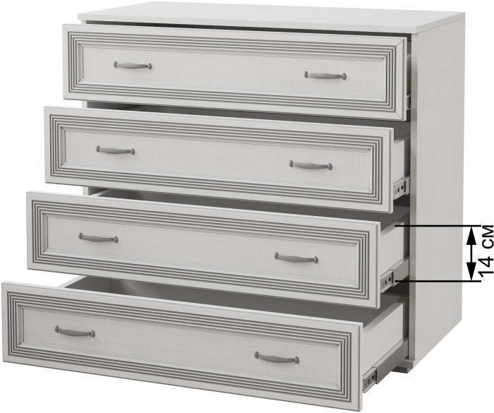 Ливорно Комод ЛК-20 ясень анкор светлый патина серебро