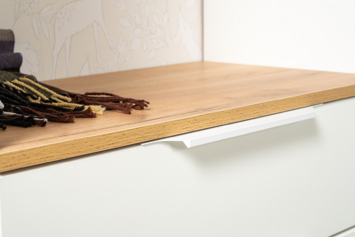 Октава Прихожая 05, белый шагрень/дуб крафт золотой/фасады МДФ белый шагрень