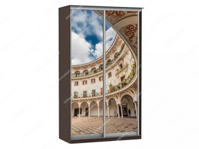 Шкаф купе Модерн 905х450 2-х дверный фотопечать №2 венге