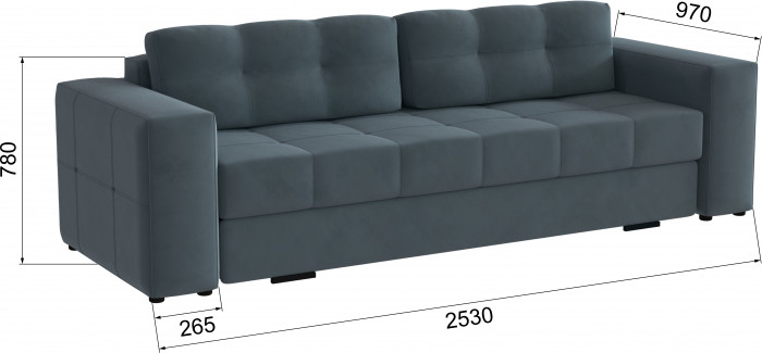 Диван раскладной Верден, серый