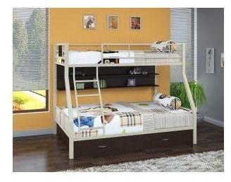 Двухъярусная кровать Гранада-1ПЯ, серый / Венге (Белый, Слоновая кость)