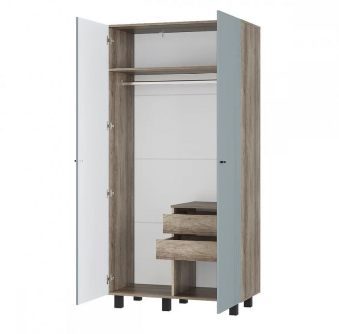 "Олива" ШК-03 Шкаф 2-х створчатый Дуб каньон/MF11Шарли бриз