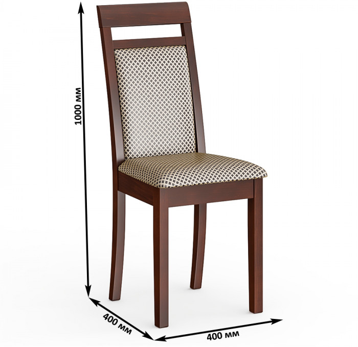 Стул Мебель--24 разборный Гольф-12, цвет орех, обивка ткань руми 812/8, ШхГхВ 40х40х100 см., от пола до верха сиденья 47 см. (мягкая спинка)