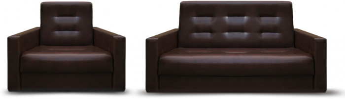 Диван-кровать Аккорд 140х190, книжка, экокожа, цвет коричневый