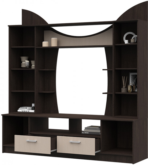 Гостиная ОЛЬБИЯ центральная секция венге/белфорт