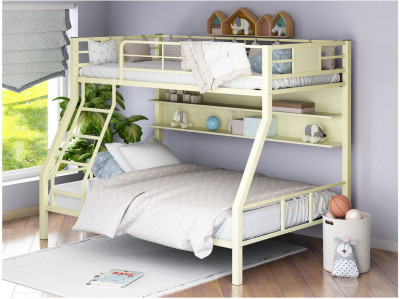 Двухъярусная кровать Гранада-1П (Черный, Крем)