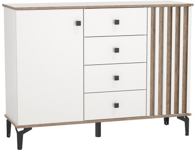 Комод 51.04 Либерти опора h=150мм Белый / Дуб Каньон