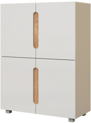 Комод с четырьмя дверьми "Шанталь" - Дуб наварра/Белый