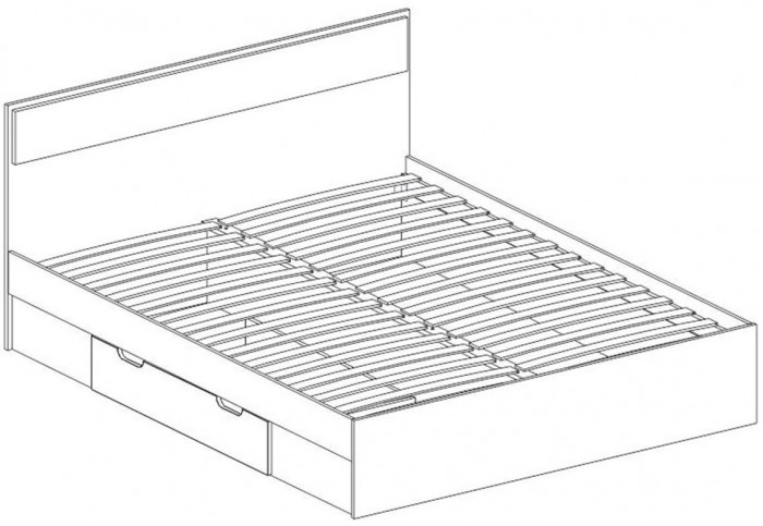 NEXT 72 Кровать двуспальная с ящиком 1400 Белый / Дуб Сонома