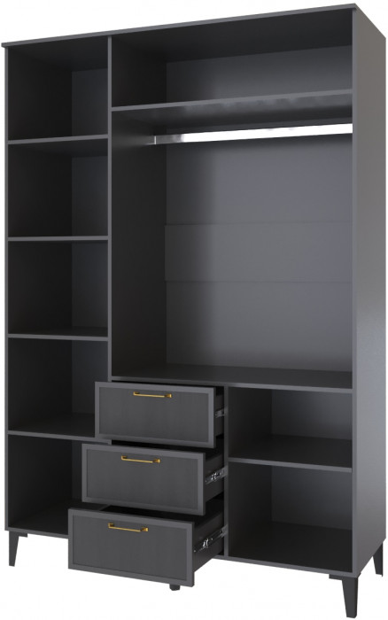 Толедо Шкаф 3-х створчатый с ящиками ТШ-24 графит серый